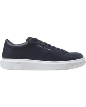 ARMANI EXCHANGE Leather Sneakers - Blue