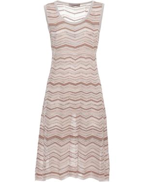 D.exterior Lurex Chevron Knit Dress - Multicolour