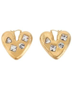 Jacquemus Sculpted Heart Hoop Earrings - Metallic