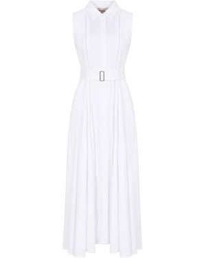Semicouture Belted Sleeveless Dress - White