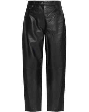 Samsøe & Samsøe Saharpal Leather Panelled-Design Pants - Black