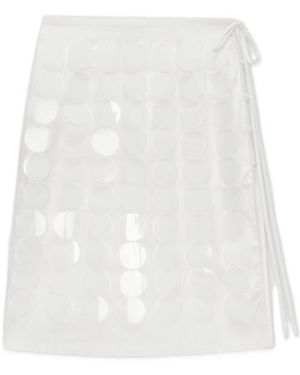 MSGM Circle-Appliqué Wrap Mini Skirt - White