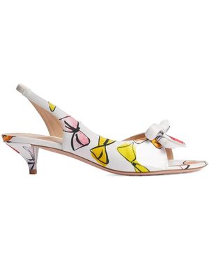 Dior Iviera Bow Heeled Slingback Sandal - Metallic
