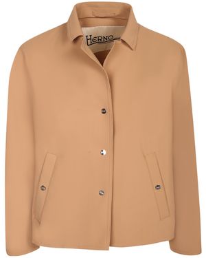Herno Long Sleeved Buttoned Jacket - Natural
