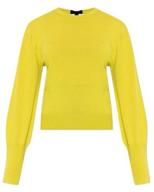Lanvin Crew-Neck Long-Sleeve Sweater - Yellow