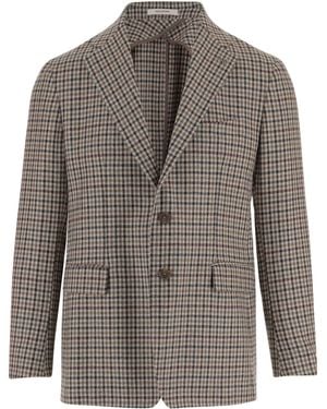 Tagliatore Checked Wool Blazer - Gray