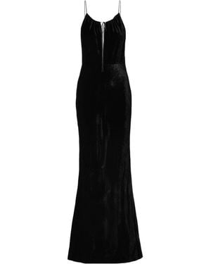 Nili Lotan Maxime Cutout Velvet Maxi Dress - Black