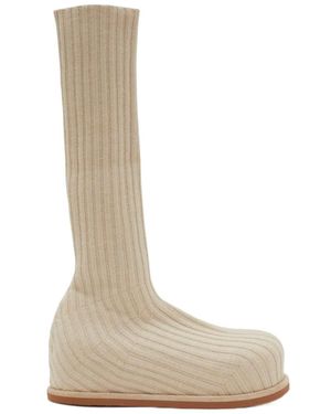 AMINA MUADDI Rib Knitted Boots - White
