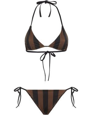 Fendi Reversible Striped Bikini Set - White