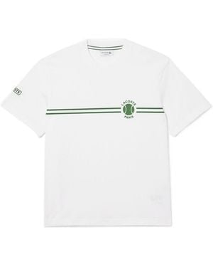 Lacoste Printed Embroidered T-Shirt - White