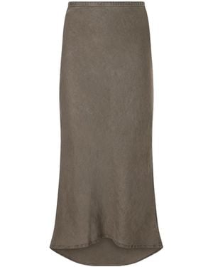 James Perse Linen Midi Skirt - Brown