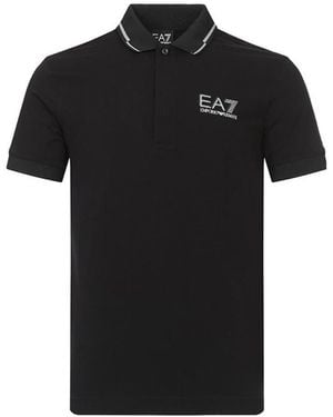 EA7 Logo Polo Shirt - Black