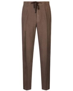 Peserico Lightweight Jogger Trousers - Brown