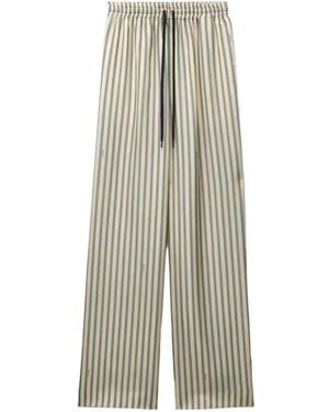Versace Printed Silk Twill Pajama-Style Trousers - Grey