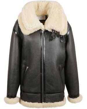 Saint Laurent Zip-Up Long-Sleeved Jacket - Black