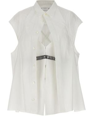 Sacai Sleeveless Poplin Shirt - White