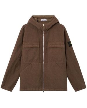 Stone Island Long-Sleeve Casual Jacket - Brown