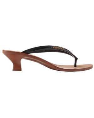 Versace Sophie Rubber Thong Sandals 40Mm - Brown