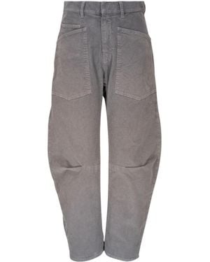 Nili Lotan High-Waisted Corduroy Trousers - Grey