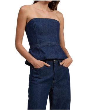 Rag & Bone Strapless Top - Blue