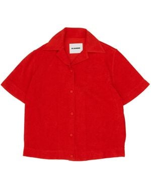 Jil Sander Short Sleeved Buttoned Shirt - Red