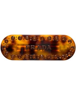 Prada Hair Clip With Crystals - Orange