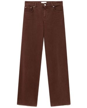 Stella McCartney Mid-Rise Wide-Leg Denim Jeans - Brown