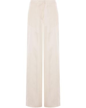Blumarine Loose-Fit Gabardine Trousers With Concealed