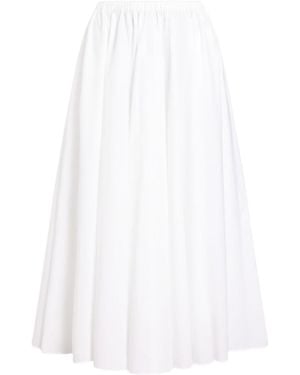 Patou Gathered Midi Skirt - White
