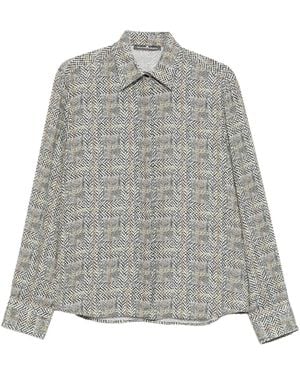 Ermanno Scervino Geometric-Print Button-Down Shirt - Gray