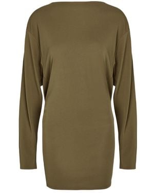 Jacquemus La Robe Mistral Cowl-Back Woven Mini Dress - Green