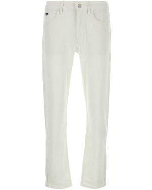 BOSS Straight-Leg Cotton Trousers - White