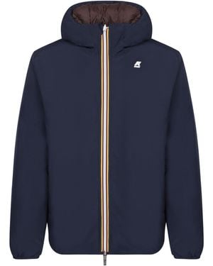 K-Way Reversible Logo-Appliqué Down Jacket - Blue