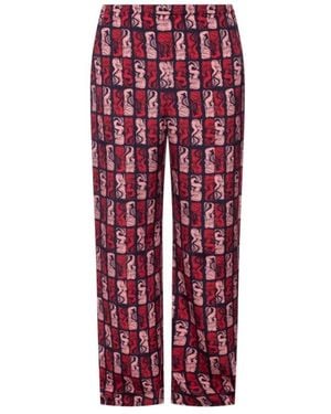 KENZO Mermaid-Print Trousers - Red