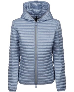 Save The Duck Quilted Hooded Down Jacket - Blue