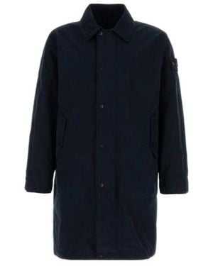 Stone Island Long Trench Coat - Blue