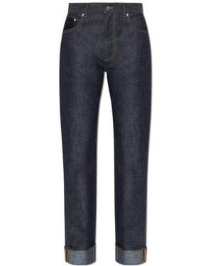 Bottega Veneta Turn-Up Hem Straight Leg Jeans - Blue