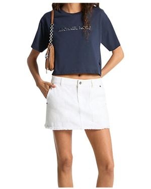 Michael Kors Michael Logo Embossed T-Shirt - Blue