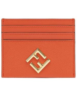 Fendi Card Holder With Logo Detail - Orange