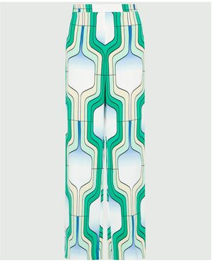 Marella Patterned Casual Pants - Green