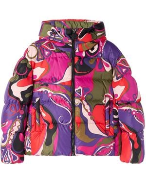 PUCCI Pucci Printed Down Jacket - Red