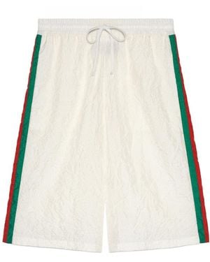 Gucci Stripe Detail Nylon Shorts - Natural