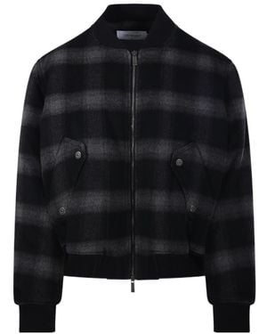 Off-White c/o Virgil Abloh Lbl Flannel Wool Flight Bomber - Black