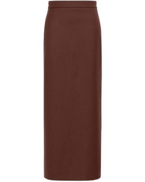 Max Mara Straight-Cut Midi Skirt - Brown