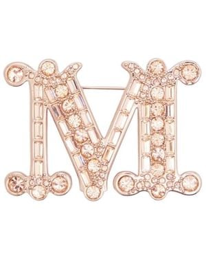 Max Mara Letter Brooch - Natural