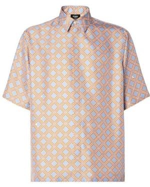 Fendi Light Printed Silk Shirt - Pink