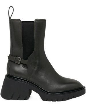 Ash Buckle Strap Boots - Black