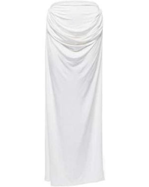 Magda Butrym Draped Jersey Maxi Skirt - White