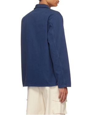 Nudie Jeans Buddy Herringbone Chore Jacket - Blue