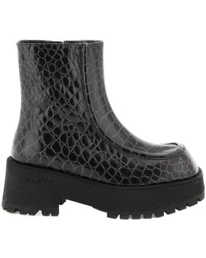 Marni Chelsea Side-Zip Platform Boots - Black